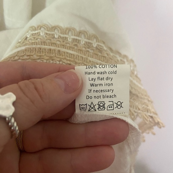 Mud Pie EUC cotton/jute neutral lightweight swim suit coverup size L - Picture 7 of 10